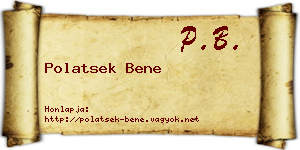 Polatsek Bene névjegykártya